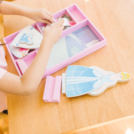 Melissa & Doug Disney Cinderella Magnetic Dress-Up Wooden Doll Pretend Play Set