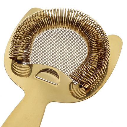 Barfly Fine Mesh Spring Strainer, Gold Plated