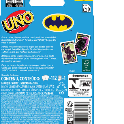 Mattel Games UNO Batman Card Game for Kids, Adults & Family with Collectible Deck & Special Rule Inspired by Batman Comics