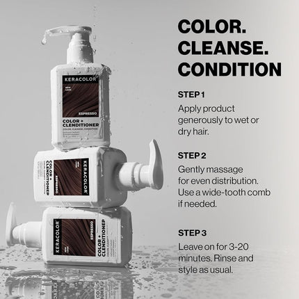 KERACOLOR Clenditioner ESPRESSO Semi-Permanent Hair Dye, No Animal Testing 30 ml