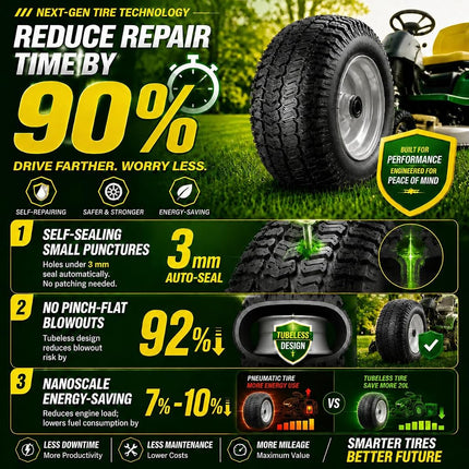 Wiltire 2 Pack 15x6.00-6 Tubeless Riding Lawn Mower Tire & Wheel Assembly