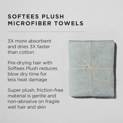Fromm Softees Plush Microfiber Salon Hair Towels - Ultra Soft Fast Drying Towel for Hair, Hands, Face – Use at Home, Salon, Spa, Barber – 20" x 34" - Extra Durable and Absorbent - Sage Green, 6 Count