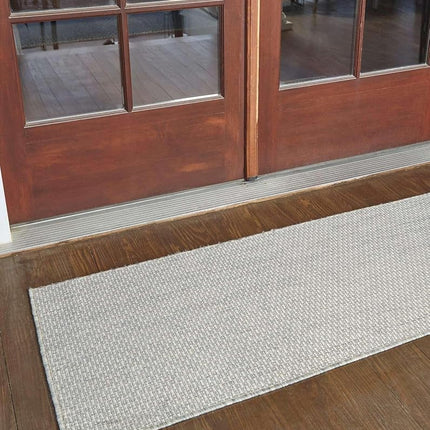 Tapis d'extérieur Unique Loom Solid Collection (2' 7" x 10' Coureur Gris clair/Ivoire)