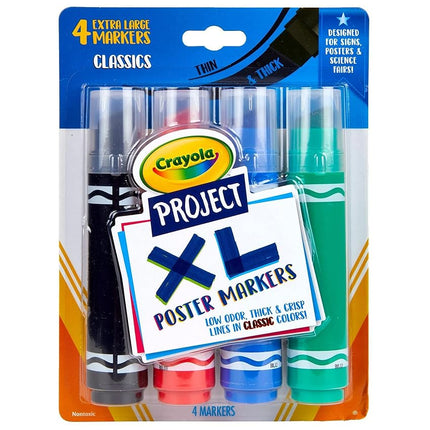 Crayola Project XL Poster Markers 4/Pkg-Classic Colors