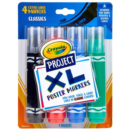 Crayola Project XL Poster Markers 4/Pkg-Classic Co