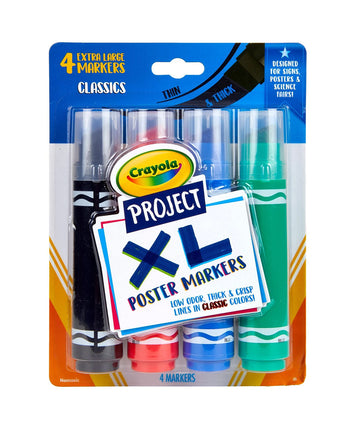 Crayola Project XL Poster Markers 4/Pkg-Classic Co