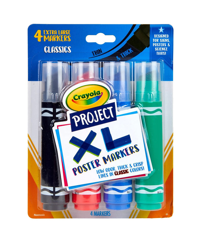 Crayola Project XL Poster Markers 4/Pkg-Classic Co