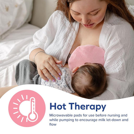 Dr. Talbot's Mom Hot and Cold Breast Therapy Pads - 2 Count - Reusable Gel Packs with Covers for Engorgement Relief & Milk Flow Support