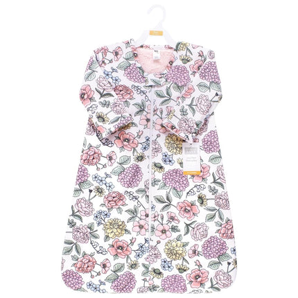 Hudson Baby - Saco de dormir de felpa de manga larga de piel sintética para bebé, manta usable, diseño Vintage Blossom, 0 a 6 meses