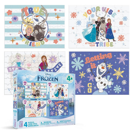 4 in 1 Kids Frozen Multipack Jigsaw Puzzle - Ceaco - Disney - Engaging Puzzles Perfect for Game Nights - Finished Size Varies