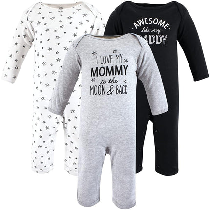 Hudson Baby baby-girls Cotton Coveralls, Mom Dad Moon Back, 18-24 Months