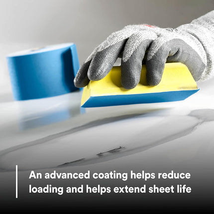 3M Stikit Blue Abrasive Sheet Roll, 36225, No Hole, 2-3/4 in x 45 yd, 320+ Grade, Automotive Sanding Roll Sandpaper for Coating Removal, Body Repair, Auto Sanding