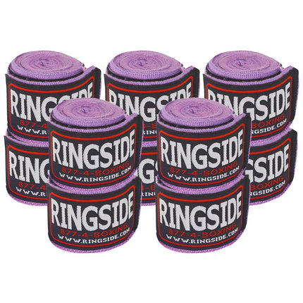 Ringside Unisex - Adult Mexican Style Boxing Handwrap Boxing Hand Wraps Neon Purple 5 Pairs