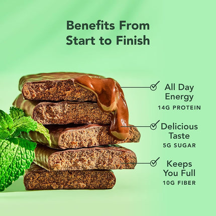 ALOHA Organic Plant Based Protein Bar, Chocolate Mint, 1.9 oz, 12 Count, Vegan, Gluten Free, Non-GMO, Stevia Free, Soy Free, Dairy Free