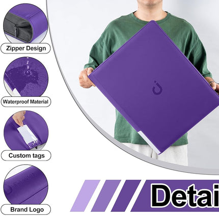 Premium Card Binder 16 Pocket - Fits 1600 Cards，4X4 Ringless Card Album with Sleeves for Trading Cards & Sports Cards（Model C，Classic Purple）