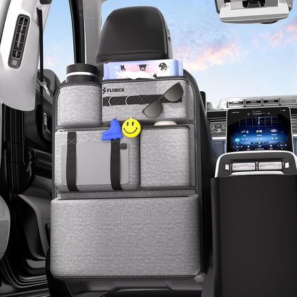 FLORICH Car Backseat Organizer, Large capaity Seat Back Organizer and Storage with 6 Pocket, Kick Mats Back Seat Protector for Kids Universal Fit