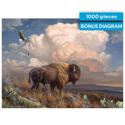 Buffalo Games - Hautman Brothers - Majestic Bison - 1000 Piece Jigsaw Puzzle for Adults Challenging Puzzle Perfect for Game Nights - Finished Puzzle Size is 26.75 x 19.75