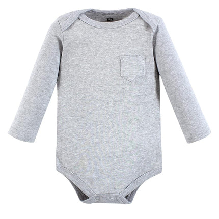 Hudson Baby unisex-baby Cotton Long-sleeve Bodysuits, Space, 3-6 Months