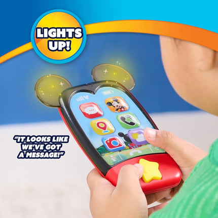 Mickey Mouse Disney Jr Clubhouse 15 cm Mobile Phone with Lights and Sounds, Pretend Play Touchscreen Cell Phone for Kids, Travel Toy for Fans, Boys, Kids, Ages 3 and Up by Just Play