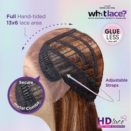 Sensationnel What lace pelucas 13x6 - peluca sintética Latisha Cloud 9 con encaje HD predepilado - Whatlace Latisha (1 JETBLACK)