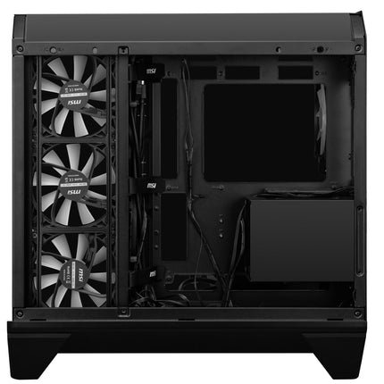 MSI MAG PANO 120R PZ - ATX Mid-Tower Gaming PC Case - 270-degree Tempered Glass Panel - Liquid Cooling Support up to 360mm Radiator - Pre-Installed 7 ARGB Fans - VGA Bracket