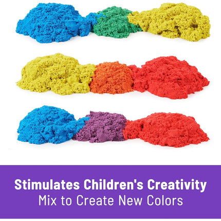 Kinetic Sand, Castle Containers 10-Colour Pack Non-Toxic Educational and Creative Sensory Play Sand Toys for Boys and Girls Aged 3+