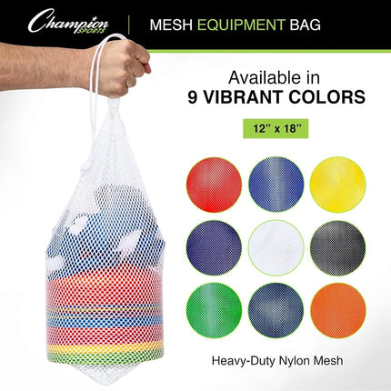 Champion Sports Mesh Equipment Bag (Black, 12 x 18-Inch)