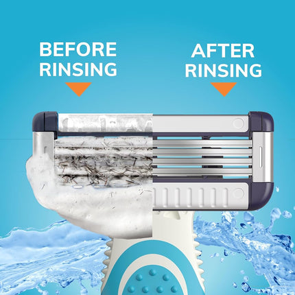 Maquinillas de Afeitar Desechables para Hombre BIC EasyRinse Sensitive Antiatascos, Clínicamente Probadas para Pieles Sensibles, Maquinillas de Afeitar con 4 Cuchillas, Paquete de 2