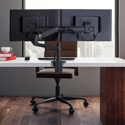 Ergotron – LX Dual Direct Monitor Arm, VESA Desk Mount – for 2 Monitors Up to 25 Inches, 0.9-5kg Each – Matte Black (45-489-224)