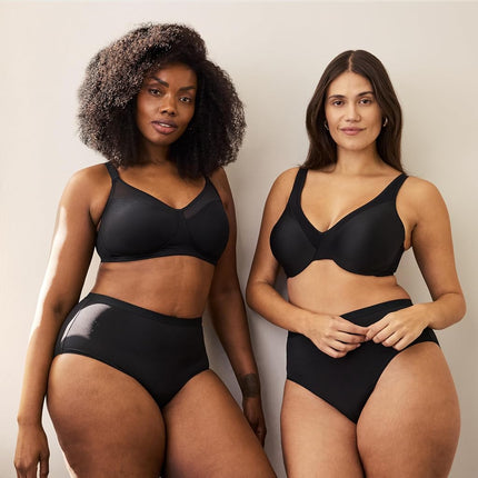 Playtex Women's 18 Hour Smoothing Minimizer Wirefree Bra US4697, Black, 42C