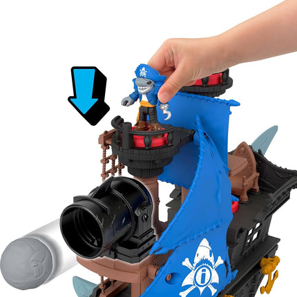 Imaginext Shark Bite Pirate Ship Playset, 2 Action Figures & Toy Boat