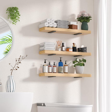 Heavy Duty Shelf Brackets 6 Inch (1/5") Thick, 6 Pack Floating Hidden Brackets, Rustic Industrial with Modern Iron Finish