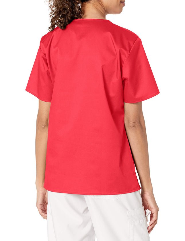 WonderWink Women's North Carolina State University V-Neck Top Medical Scrubs Shirt, Red, X-Small