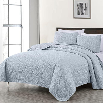 Chezmoi Collection Austin Queen Bedspread Set 3-Pi