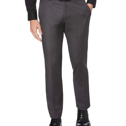 Perry Ellis Men's Portfolio Slim Fit Dress Pants (Waist Size 28-38 Big & Tall), Gray Heather, 36W x 29L