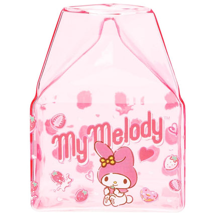 Silver Buffalo Sanrio My Melody Strawberries, Glass Milk Cup, 11.9oz