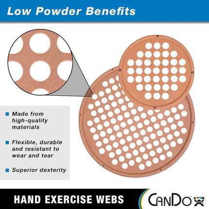 CanDo Web Hand Therapy Device, Latex, 7" Diameter, Tan: XX-Light
