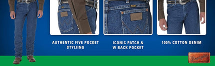 Wrangler Men's Jeans 936 Slim Fit Premium Wash Antique Bl 35W x 30L