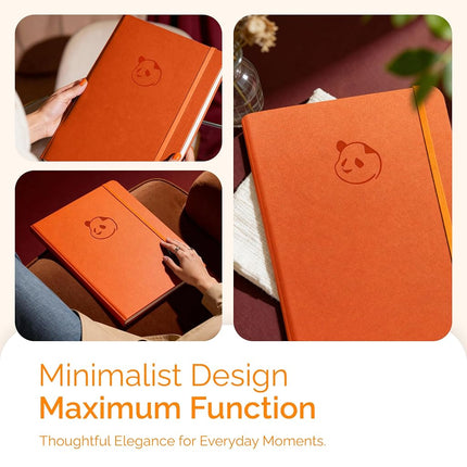 Panda Planner Pro - Best Daily Planner for Happiness & Productivity - 8.5 x 11 Softcover - Undated Day - Guaranteed to Get You Organized - Gratitude & Goals Journal (Orange)