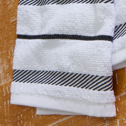 KitchenAid Albany Kitchen Towel Set 4-Pack 16"x26", Black/White