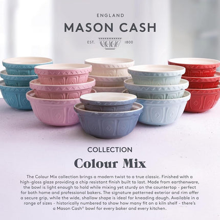 Mason Cash Colour Mix Cream Mixing Bowl | 2 Litre Capacity | 24cm Earthenware Bowl with Classic Pattern Design | Dishwasher Safe | Ideal for Pastry, Cakes, Cookies & Family Baking