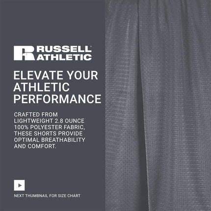 Russell Athletic Men's Mesh Short with Pockets, Steel, XX-Large
