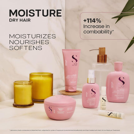 Alfaparf Milano Semi Di Lino Nutritive Low Shampoo - Sulfate, Paraben, Paraffin Free - Moisturizes, Hydrates, and Adds Glossy Shine - 8.45 oz