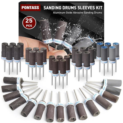 Sanding Drums for Dremel, Sanding Sleeves with Sha