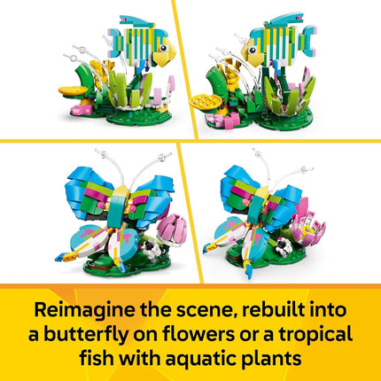 LEGO® Creator 3 in 1 Wild Animals: Colourful Hummingbird 31384 Nature Decor - Building Set with 3 Options, Hummingbird, Butterfly or Fish - Animal Figures for Kids Aged 8+ - Toy for Girls and Boys
