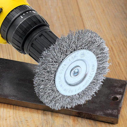 FPPO 4PCS 7.6cm Stainless Steel Wire Wheel Brushes Kit for Drill with 0.6cm Shank