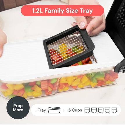 fullstar Vegetable Chopper - Cutter, Food Chopper, Veggie Onion with Container, Slicer, Mandoline Slicer 6 Inserts, Gray (FSCH0051)