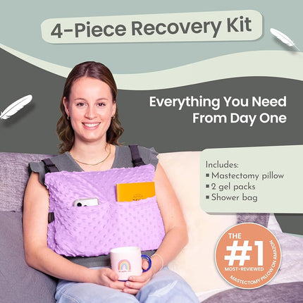 MOYOAMA Post Mastectomy Pillow - Post Surgery Pillow for Car, Breast Reduction & Augmentation Patients, Breast Pillow After Heart Surgery Pillow, Mastectomy Recovery Must Haves, Post Surgery Gift