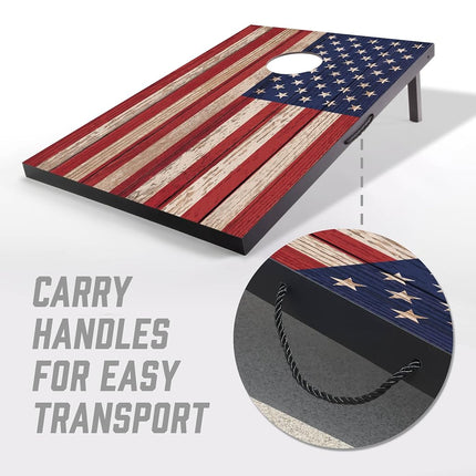 YouTheFan Stars & Stripes 2' x 3' Portable Cornhole Game with Logo Bags