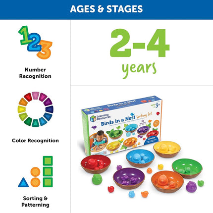 Learning Resources LER5554 Birds in A Nest Sorting Set